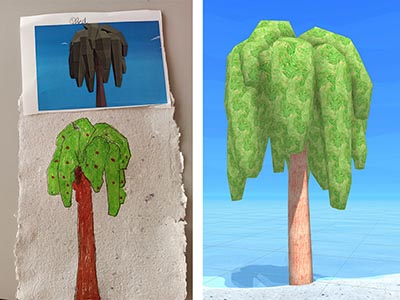 Dessin d'un arbre et recréation en 3D