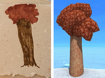 Dessin d'un arbre et recréation en 3D